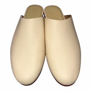NEW Nisolo Bone White Leather Mules Slides Shoes size 8.5